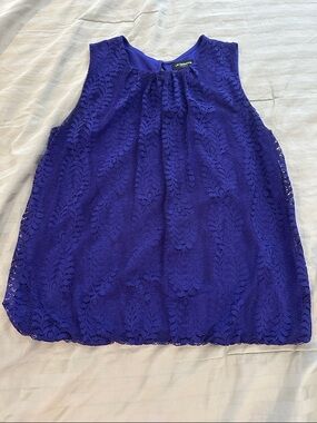 Liz Claiborne Royal Purple Lace Sleeveless Top